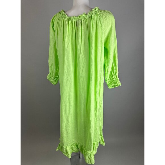 Sleeper Sleeper 100% Linen Loungewear Dress Lime Green Sz 1 Small Womens $318 - Picture 5 of 10